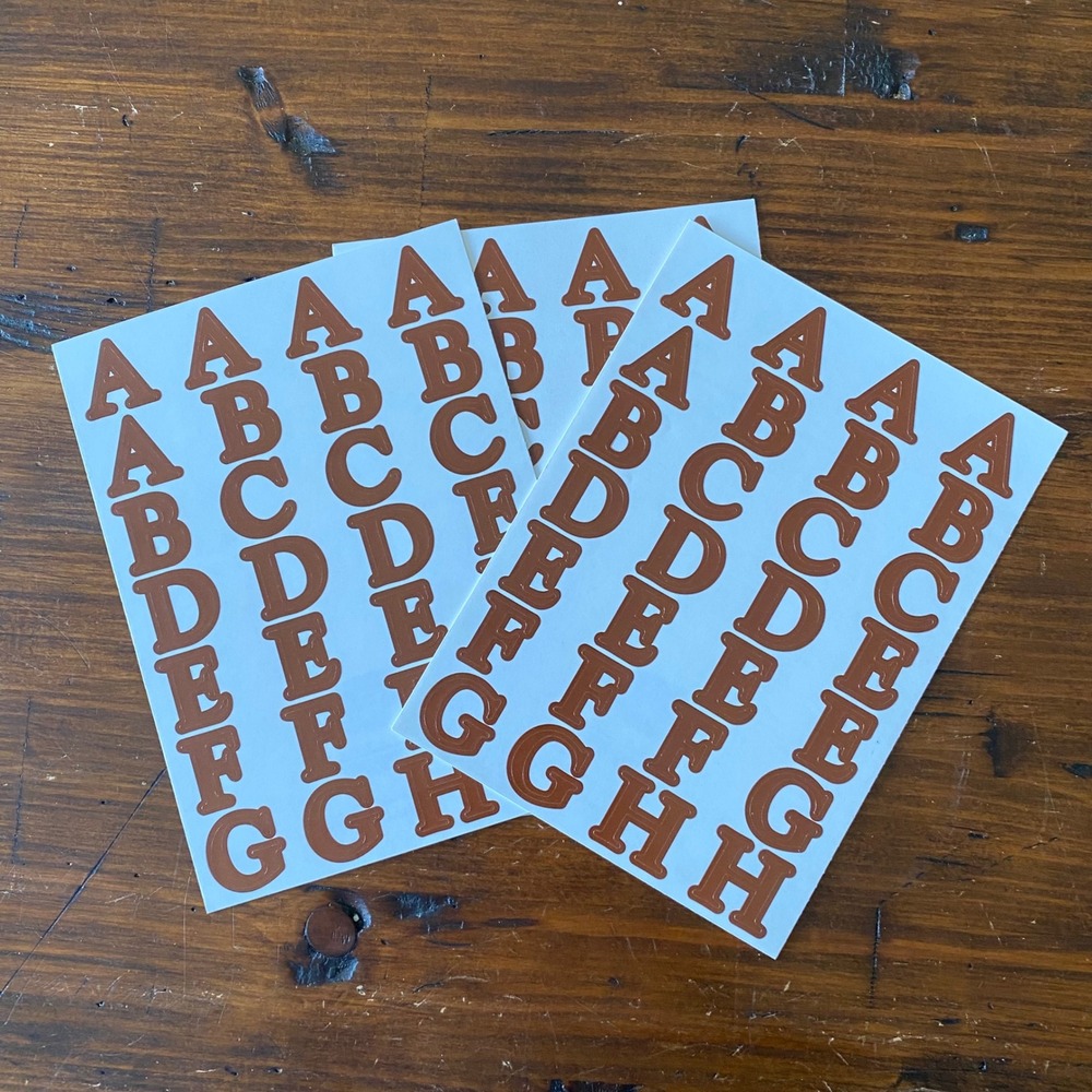 Creative Memories Brown Alphabet Sticker Sheets Scrapbooking Craft Letters A-Z